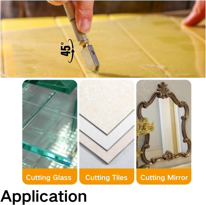 dmsphd Glass Cutter 2mm-20mm, Upgrade Glass Cutting Tool with Glass Cutting Oil, Pencil Style Oil Feed Carbide Tip Glass Cutter for Tiles/Mosaic/Mirror. (Glass Oil Cutter) - Image 3
